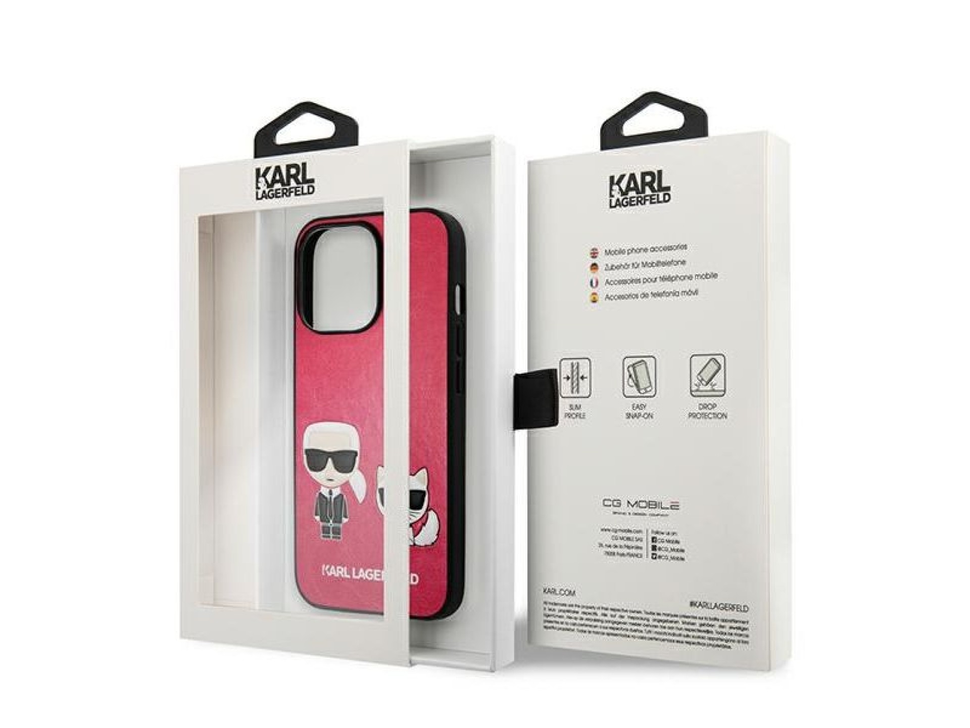 Karl Lagerfeld Ikonik Karl&Choupette Case for iPhone 13 Pro / iPhone 13 - Fuchsia