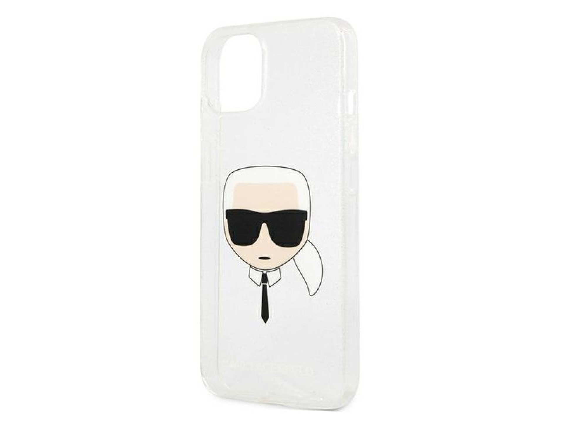 Capa Karl Lagerfeld Glitter Karl's Head para iPhone 13 mini - prata