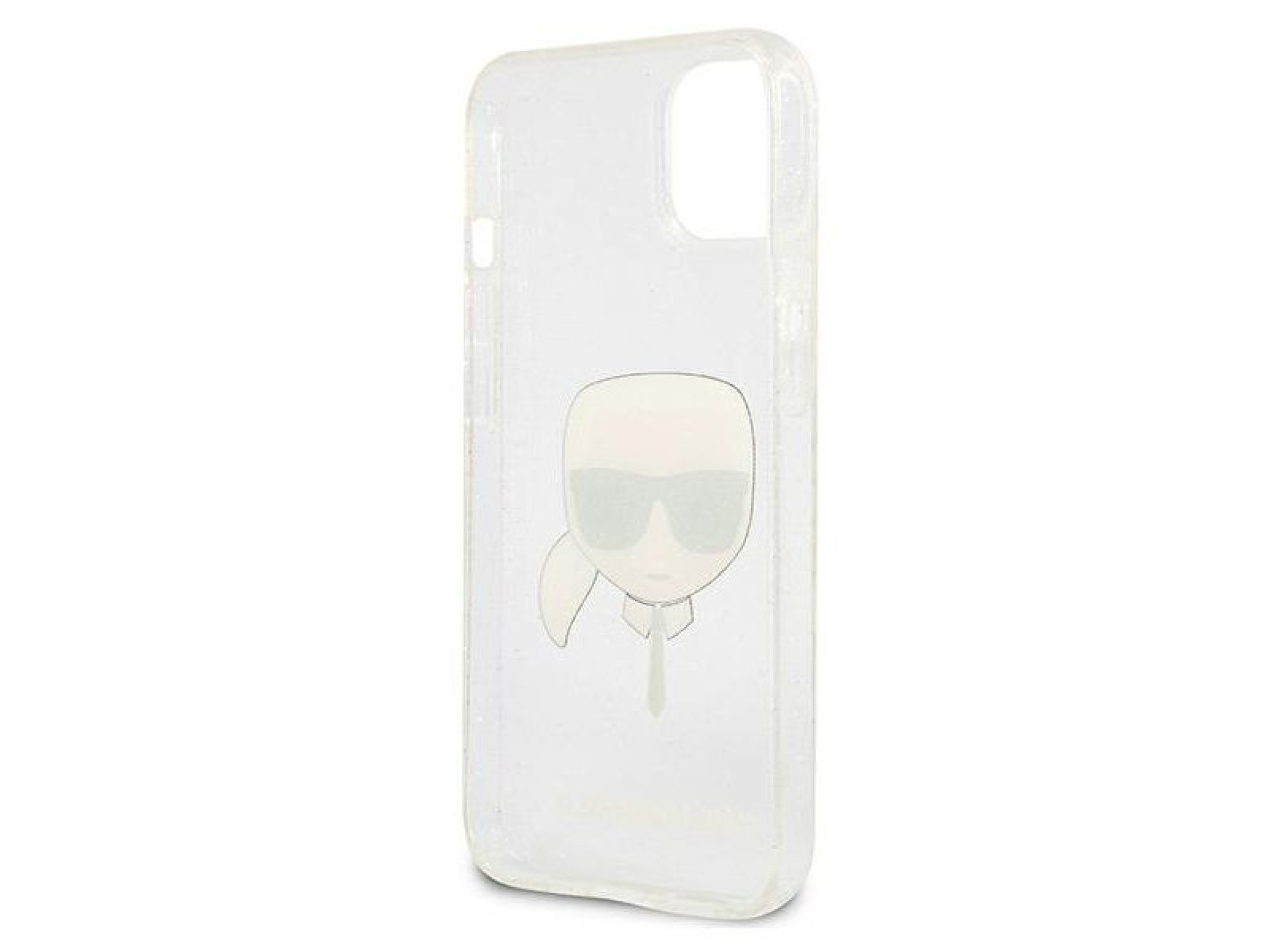 Capa Karl Lagerfeld Glitter Karl's Head para iPhone 13 mini - prata