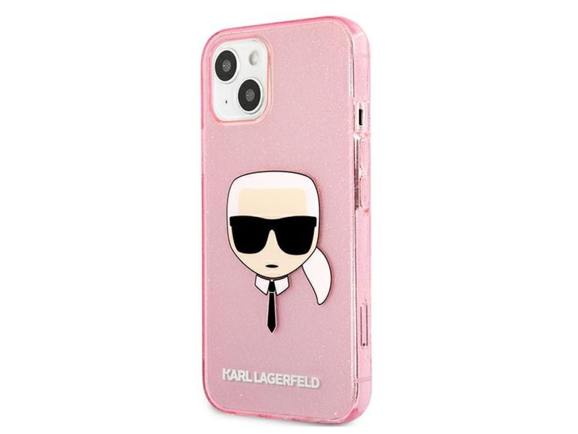 Karl Lagerfeld Glitter Karl's Head Case for iPhone 13 mini - Pink