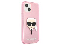 Karl Lagerfeld Glitter Karl's Head Case for iPhone 13 mini - Pink Karl Lagerfeld Glitter Karl's Head Case for iPhone 13 mini - Pink