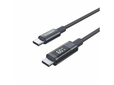 Choetech XCC-1068 PD 60W USB-C - USB-C Cable with Display 1.2 m - Black Choetech XCC-1068 PD 60W USB-C - USB-C Cable with Display 1.2 m - Black