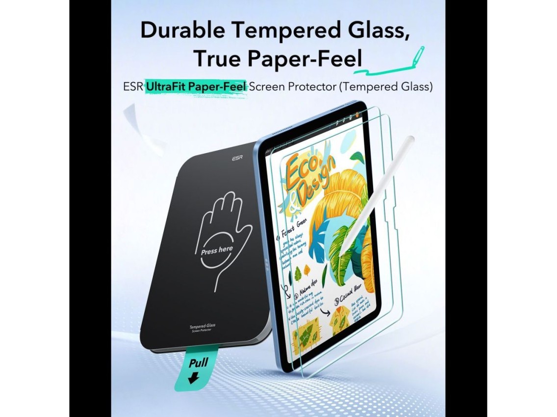Protectores de pantalla de vidrio templado ESR Paper Feel (paquete de 2) para iPad de 10,9” (2022) /