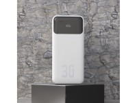 Batería externa Dudao K15Max de 30000 mAh PD de 22,5 W con cables USB-C y Lightning - Blanca Batería externa Dudao K15Max de 30000 mAh PD de 22,5 W con cables USB-C y Lightning - Blanca
