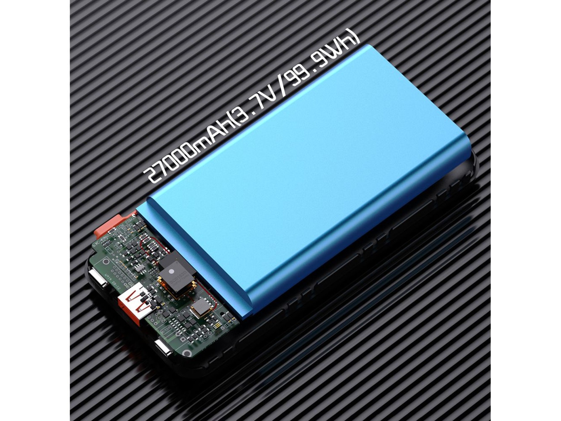 Batería externa Dudao K15Max de 30000 mAh PD de 22,5 W con cables USB-C y Lightning - Blanca