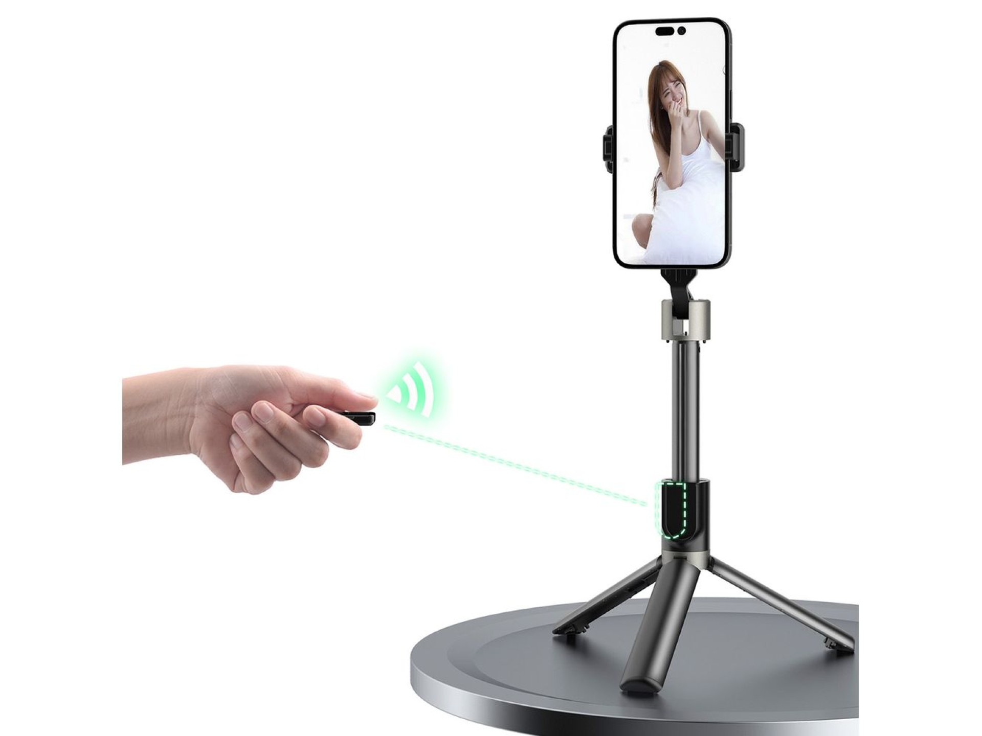 Palo selfie Dudao F18 de 1,1 m con trípode y control remoto Bluetooth - Negro