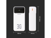 Batería externa Dudao K15Max de 30000 mAh PD de 22,5 W con cables USB-C y Lightning - Blanca Batería externa Dudao K15Max de 30000 mAh PD de 22,5 W con cables USB-C y Lightning - Blanca