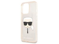 Capa Karl Lagerfeld Glitter Karl's Head para iPhone 13 Pro / iPhone 13 - Dourada Capa Karl Lagerfeld Glitter Karl's Head para iPhone 13 Pro / iPhone 13 - Dourada