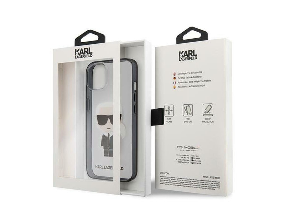 Karl Lagerfeld Iconik Karl Case for iPhone 13 mini - Transparent