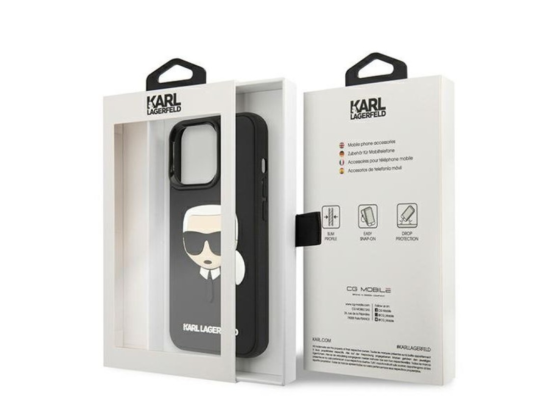 Karl Lagerfeld 3D Rubber Karl's Head Case for iPhone 13 Pro / iPhone 13 - Black