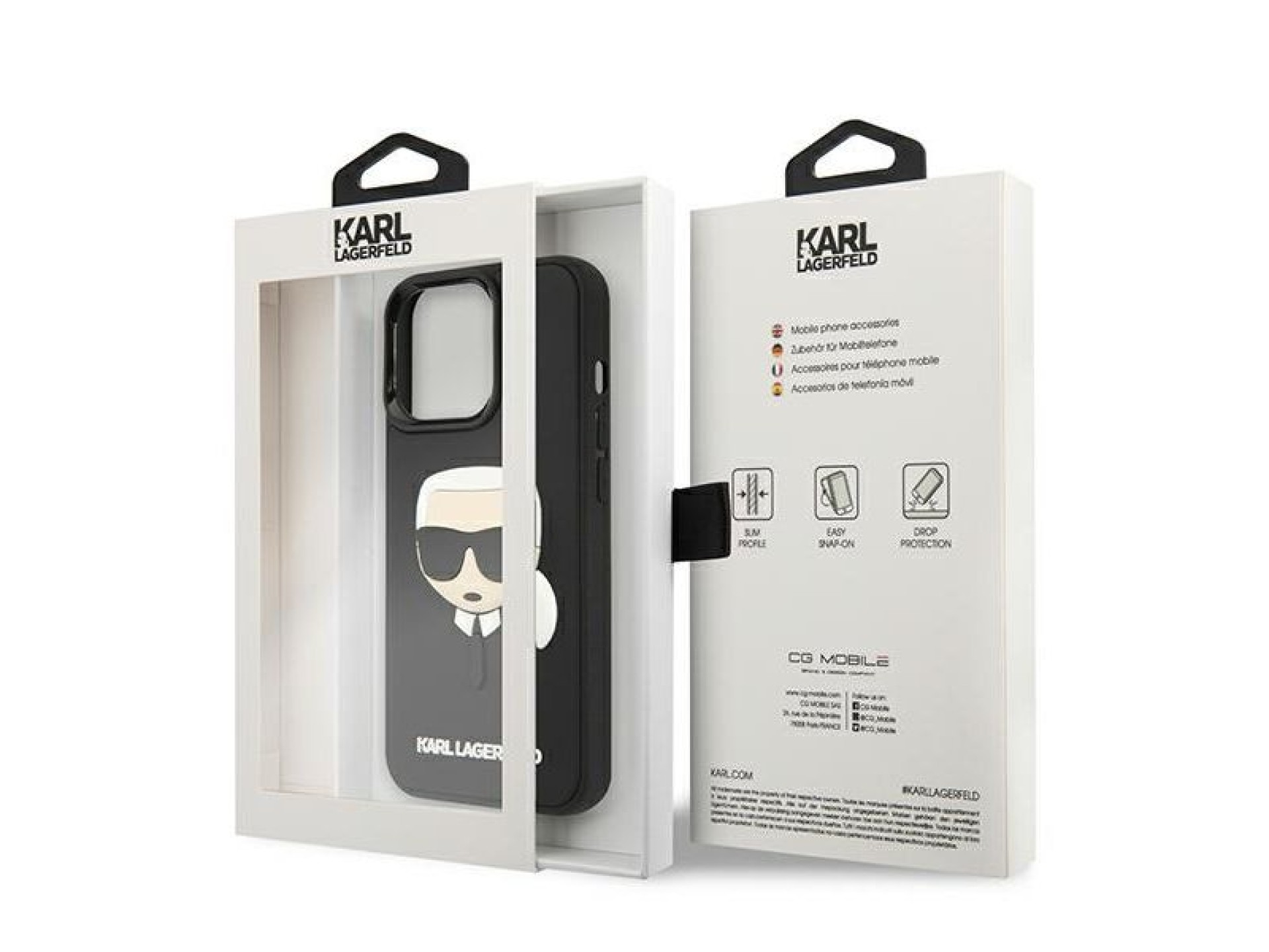 Karl Lagerfeld 3D Rubber Karl's Head Case for iPhone 13 Pro / iPhone 13 - Black