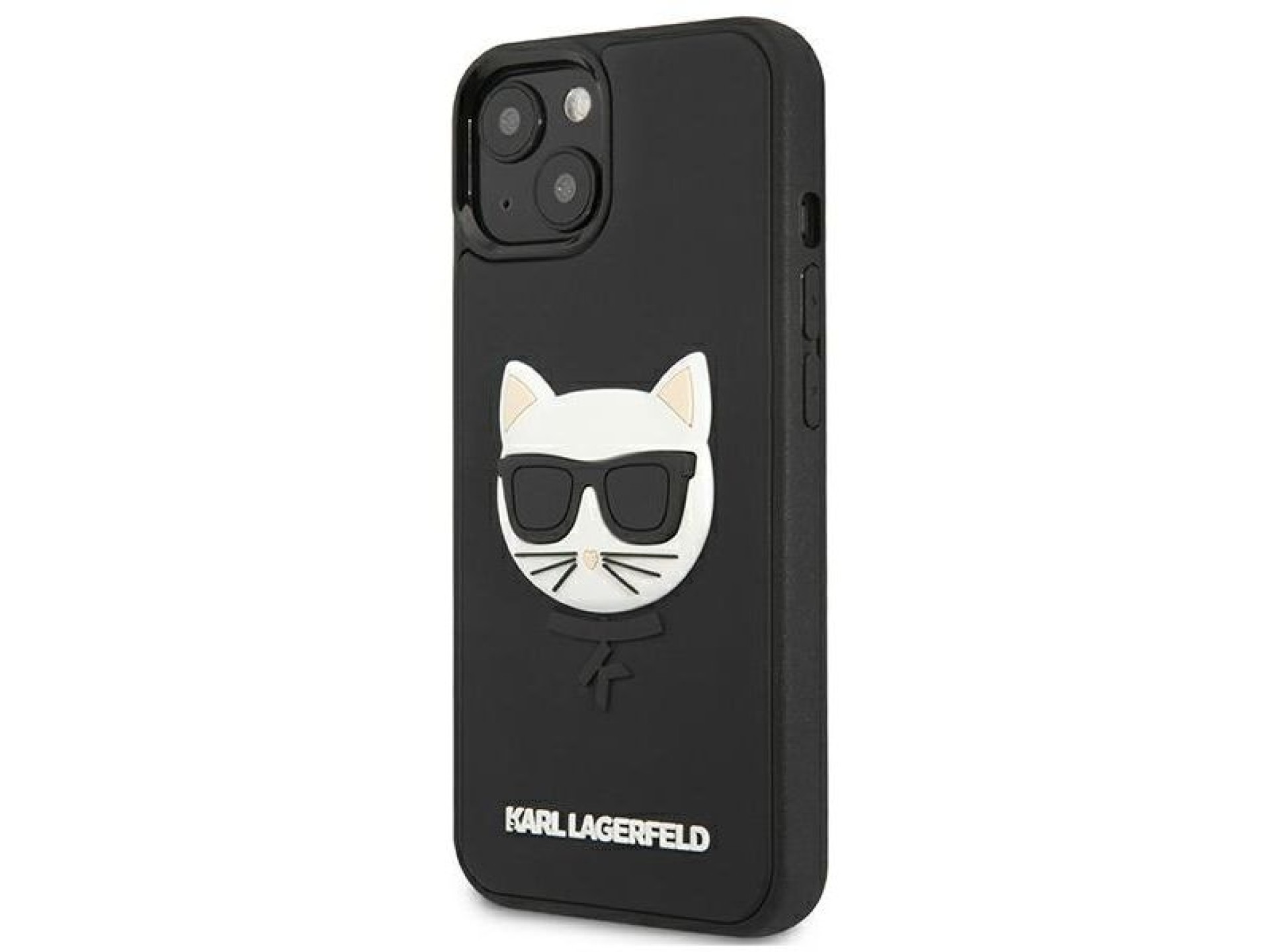 Funda de goma 3D Karl Lagerfeld Choupette para iPhone 13 mini - Negra