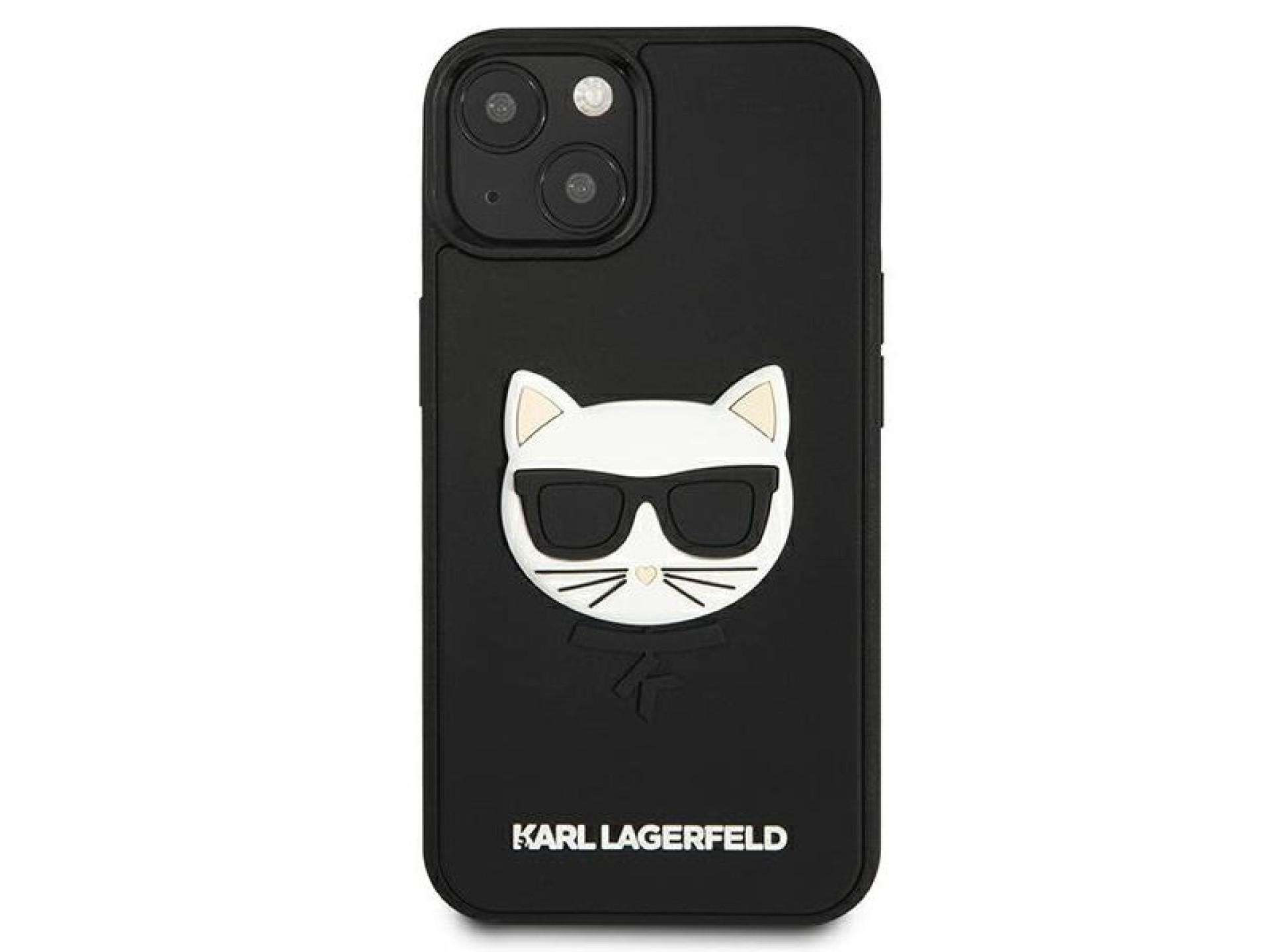 Funda de goma 3D Karl Lagerfeld Choupette para iPhone 13 mini - Negra