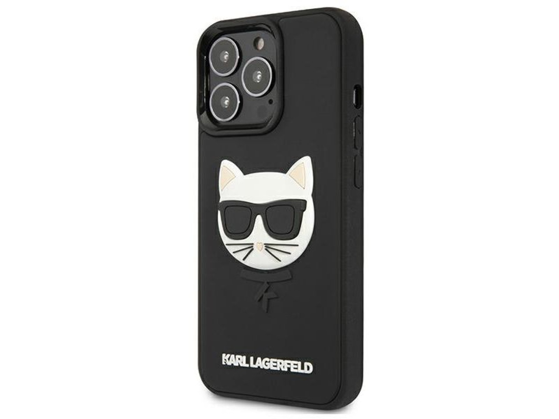 Capa de borracha 3D Choupette de Karl Lagerfeld para iPhone 13 Pro / iPhone 13 - Preta