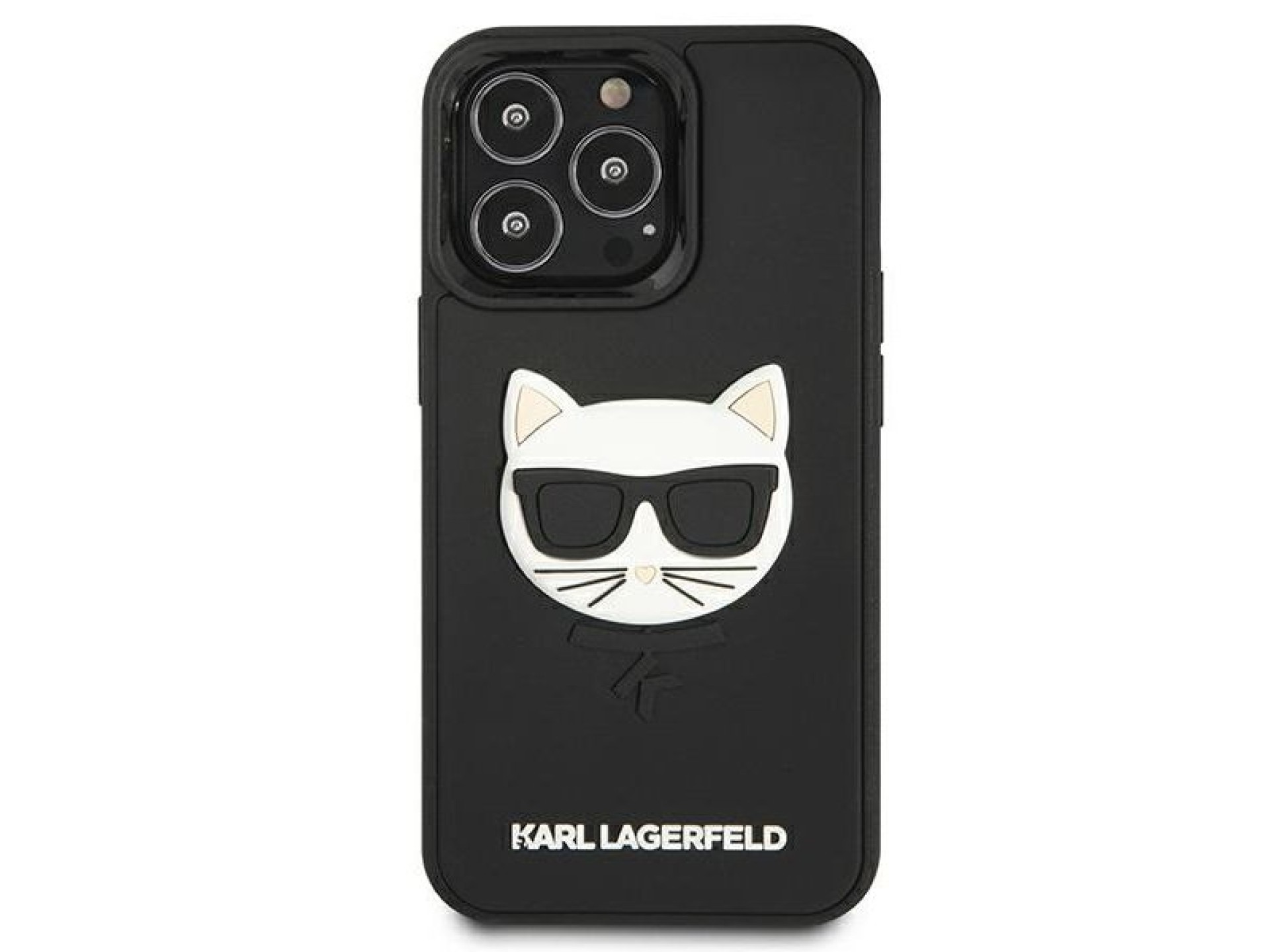 Capa de borracha 3D Choupette de Karl Lagerfeld para iPhone 13 Pro / iPhone 13 - Preta