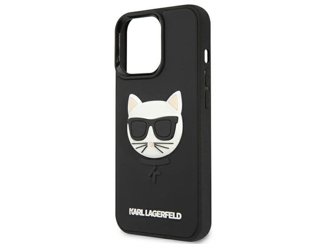Capa de borracha 3D Choupette de Karl Lagerfeld para iPhone 13 Pro / iPhone 13 - Preta