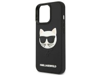 Capa de borracha 3D Choupette de Karl Lagerfeld para iPhone 13 Pro / iPhone 13 - Preta