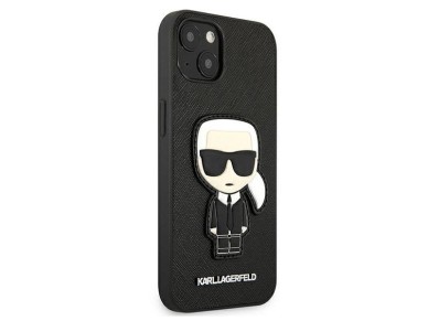 Karl Lagerfeld Saffiano Ikonik Karl's Patch Case for iPhone 13 mini - Black Karl Lagerfeld Saffiano Ikonik Karl's Patch Case for iPhone 13 mini - Black