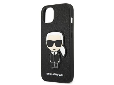 Karl Lagerfeld Saffiano Ikonik Karl's Patch Case for iPhone 13 mini - Black Karl Lagerfeld Saffiano Ikonik Karl's Patch Case for iPhone 13 mini - Black