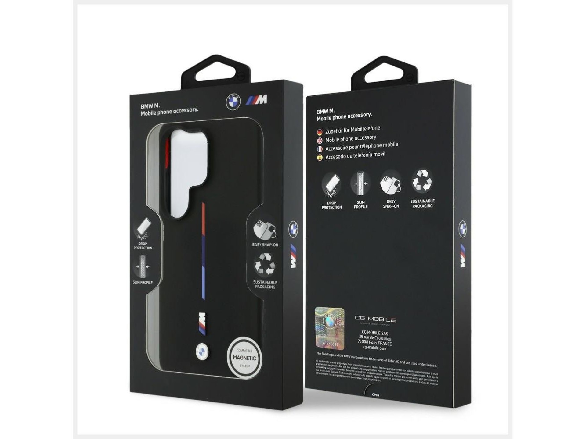 BMW M Silicone Tricolor Line MagSafe Case for Samsung Galaxy S26 Ultra - Black