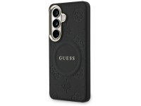 Capa Guess Saffiano Peony com Anel em Relevo e MagSafe para Samsung Galaxy S26+ - preta