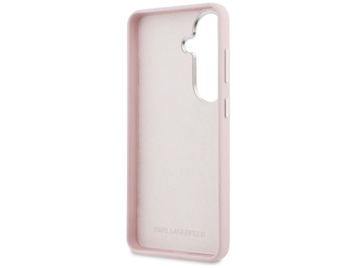 Funda con logotipo de resina metálica texturizada Karl Lagerfeld para Samsung Galaxy S26 - Rosa