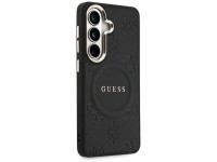 Capa Guess Saffiano Peony com Anel em Relevo e MagSafe para Samsung Galaxy S26+ - preta