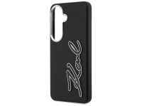 Capa para Samsung Galaxy S26 em resina metálica granulada com a assinatura de Karl Lagerfeld - Preta Capa para Samsung Galaxy S26 em resina metálica granulada com a assinatura de Karl Lagerfeld - Preta