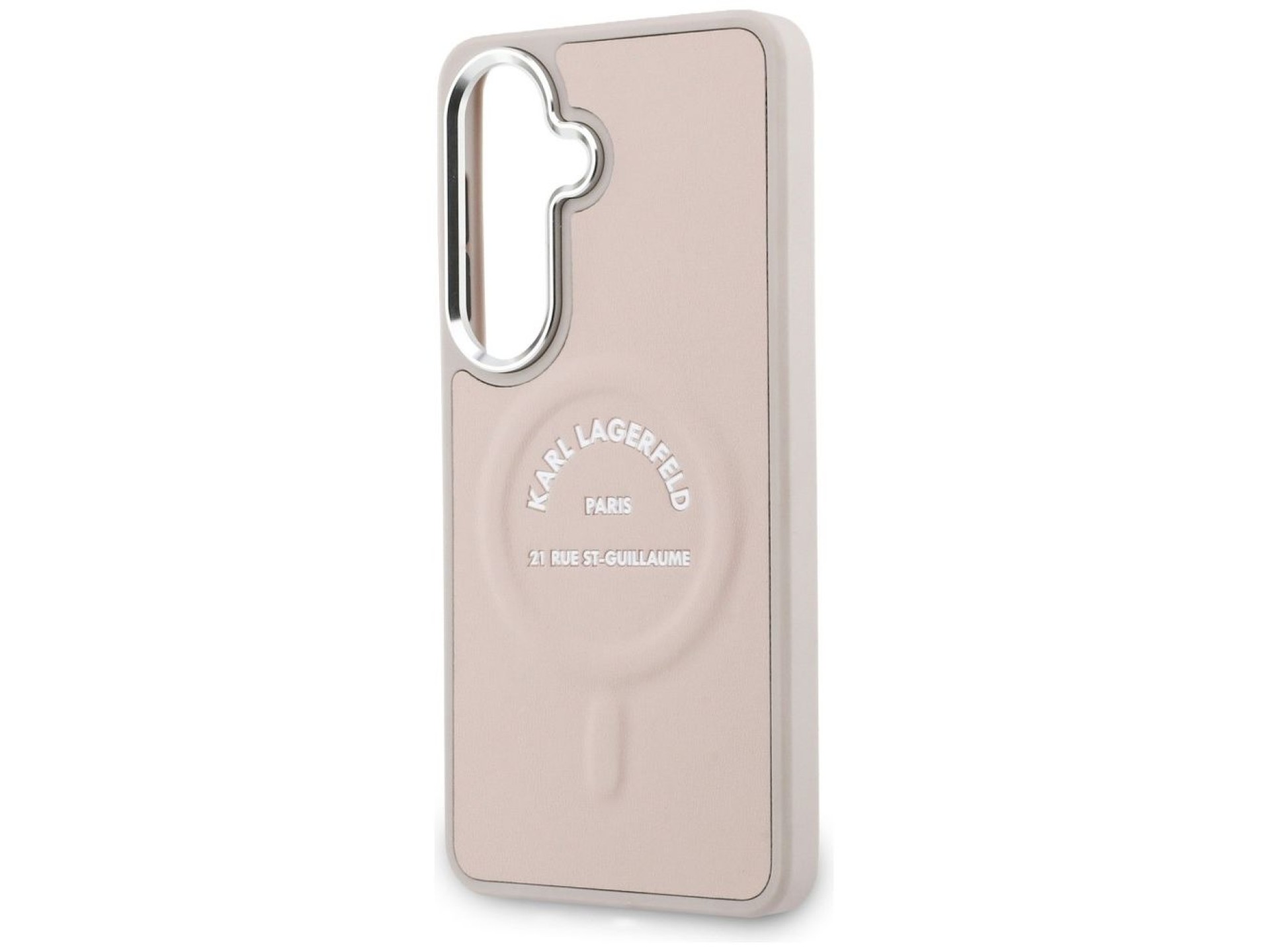 Funda MagSafe con anillo en relieve y logotipo RSG de Karl Lagerfeld para Samsung Galaxy S26+ - Rosa