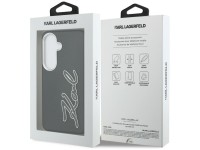 Capa para Samsung Galaxy S26 em resina metálica granulada com a assinatura de Karl Lagerfeld - Preta Capa para Samsung Galaxy S26 em resina metálica granulada com a assinatura de Karl Lagerfeld - Preta