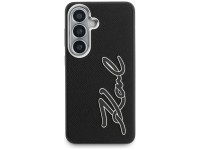 Capa para Samsung Galaxy S26 em resina metálica granulada com a assinatura de Karl Lagerfeld - Preta Capa para Samsung Galaxy S26 em resina metálica granulada com a assinatura de Karl Lagerfeld - Preta