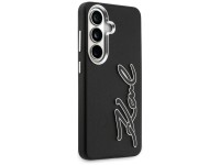 Capa para Samsung Galaxy S26 em resina metálica granulada com a assinatura de Karl Lagerfeld - Preta Capa para Samsung Galaxy S26 em resina metálica granulada com a assinatura de Karl Lagerfeld - Preta