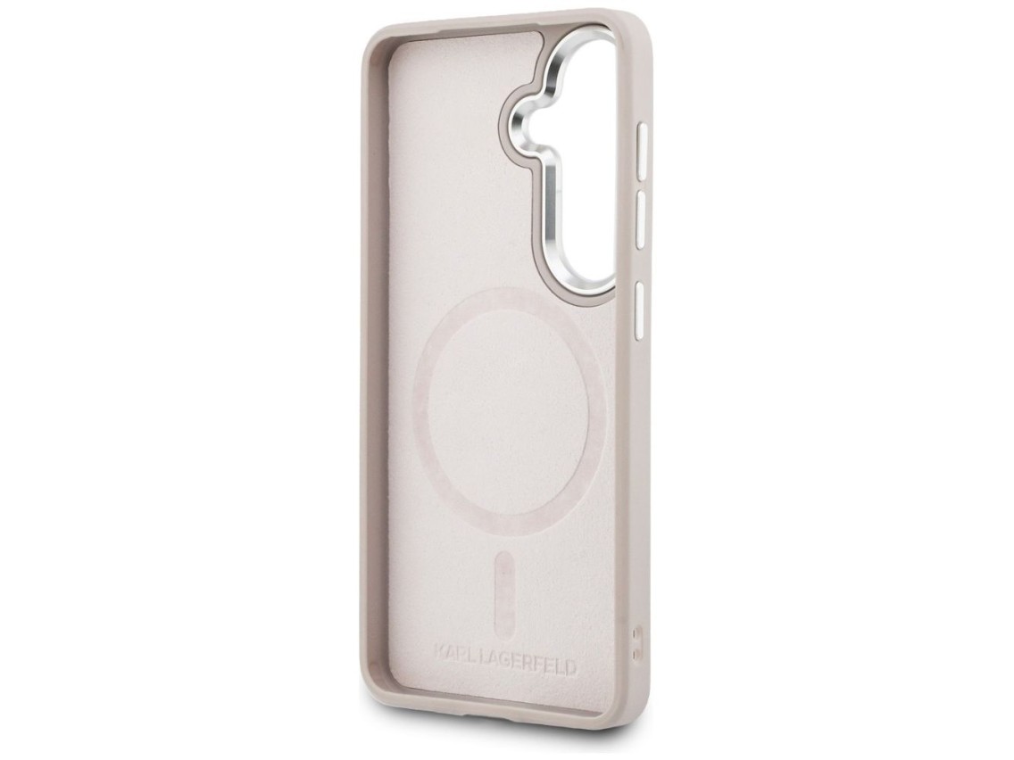 Karl Lagerfeld Embossed Ring RSG Logo MagSafe Case for Samsung Galaxy S26 - Pink