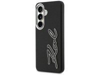 Capa para Samsung Galaxy S26 em resina metálica granulada com a assinatura de Karl Lagerfeld - Preta Capa para Samsung Galaxy S26 em resina metálica granulada com a assinatura de Karl Lagerfeld - Preta