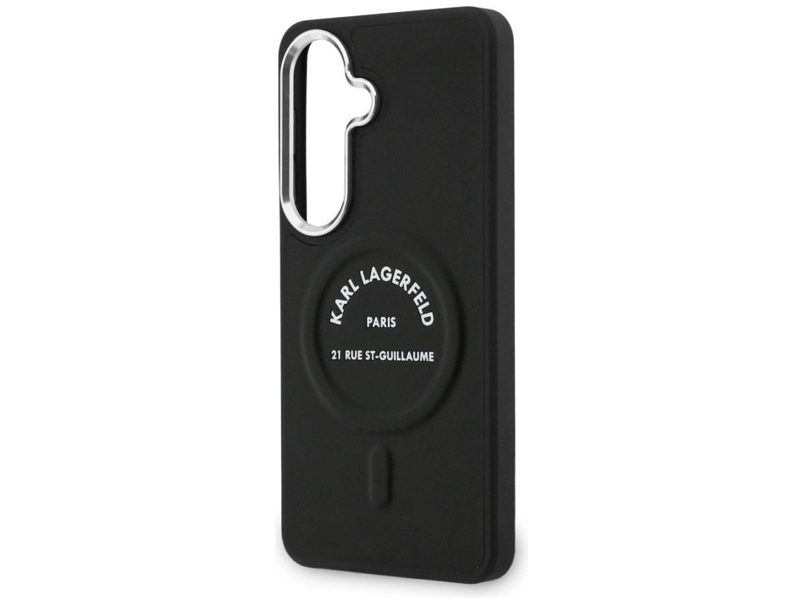 Capa MagSafe com logotipo RSG em relevo de Karl Lagerfeld para Samsung Galaxy S26+ - Preta