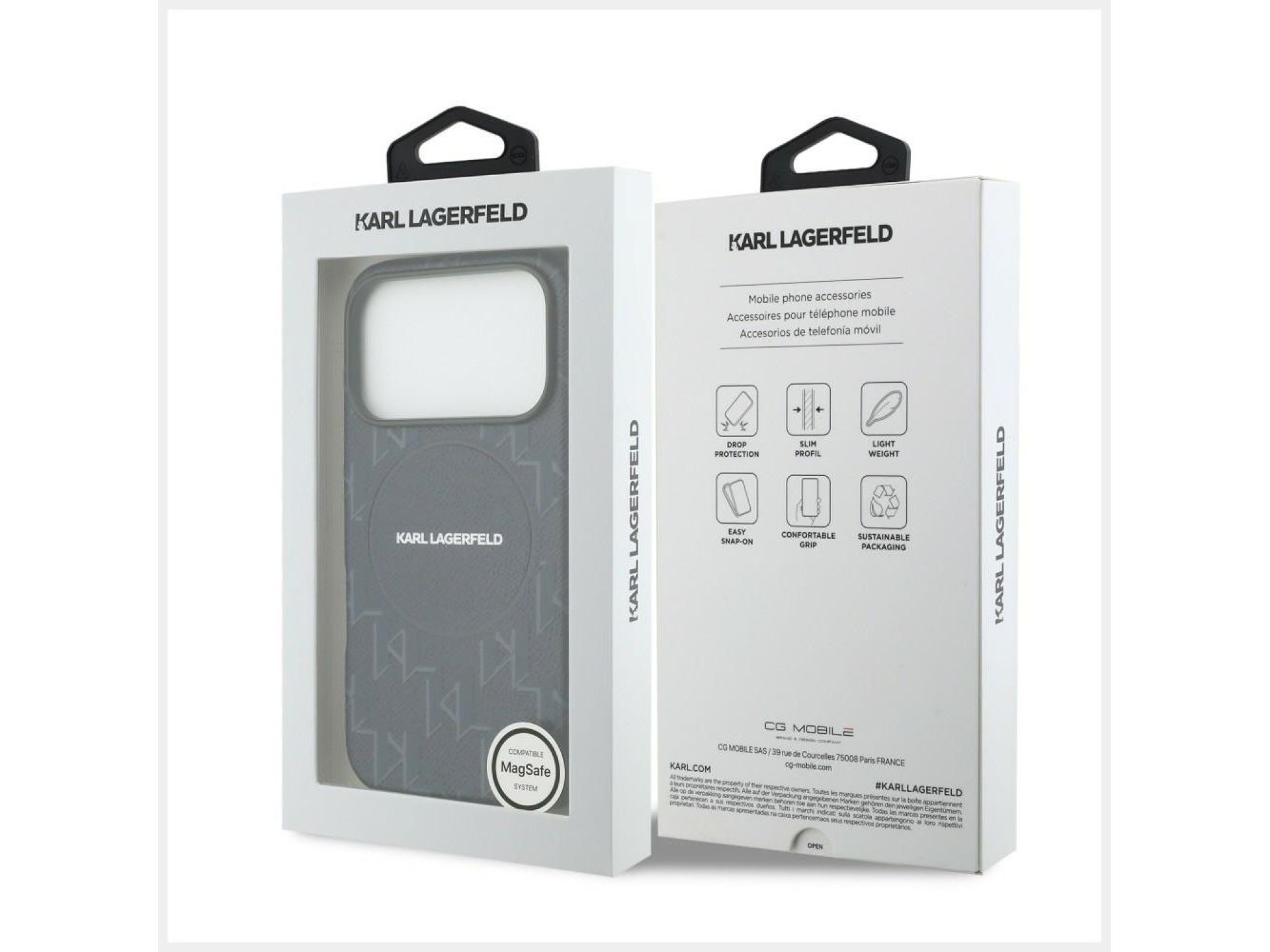Capa MagSafe com o logotipo Monogram de Karl Lagerfeld para iPhone 17 Pro - Azul