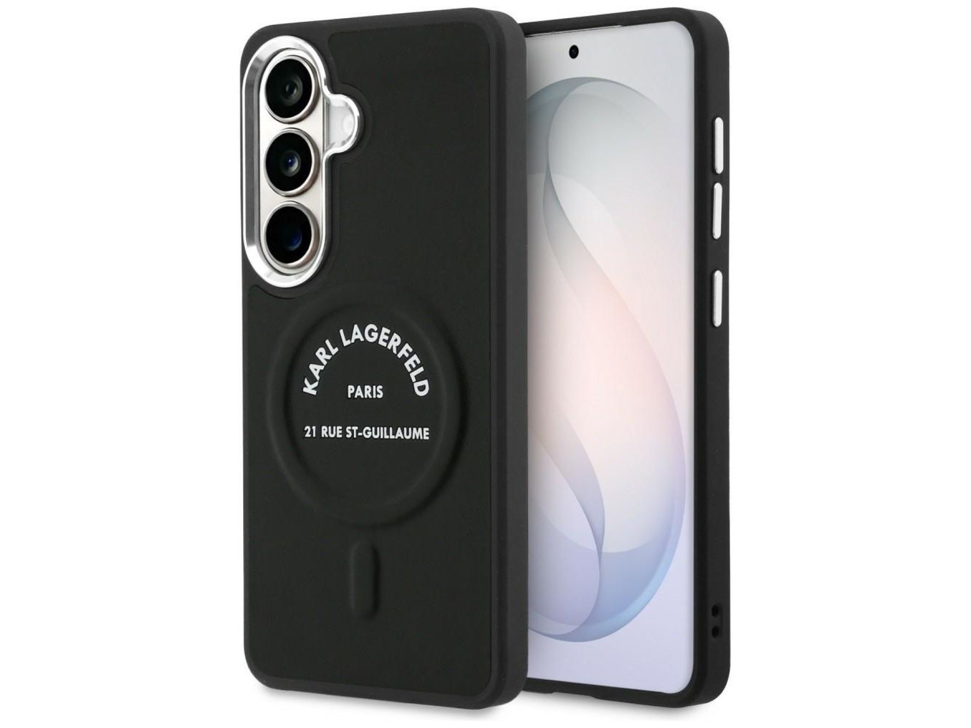Capa MagSafe com logotipo RSG em relevo de Karl Lagerfeld para Samsung Galaxy S26+ - Preta