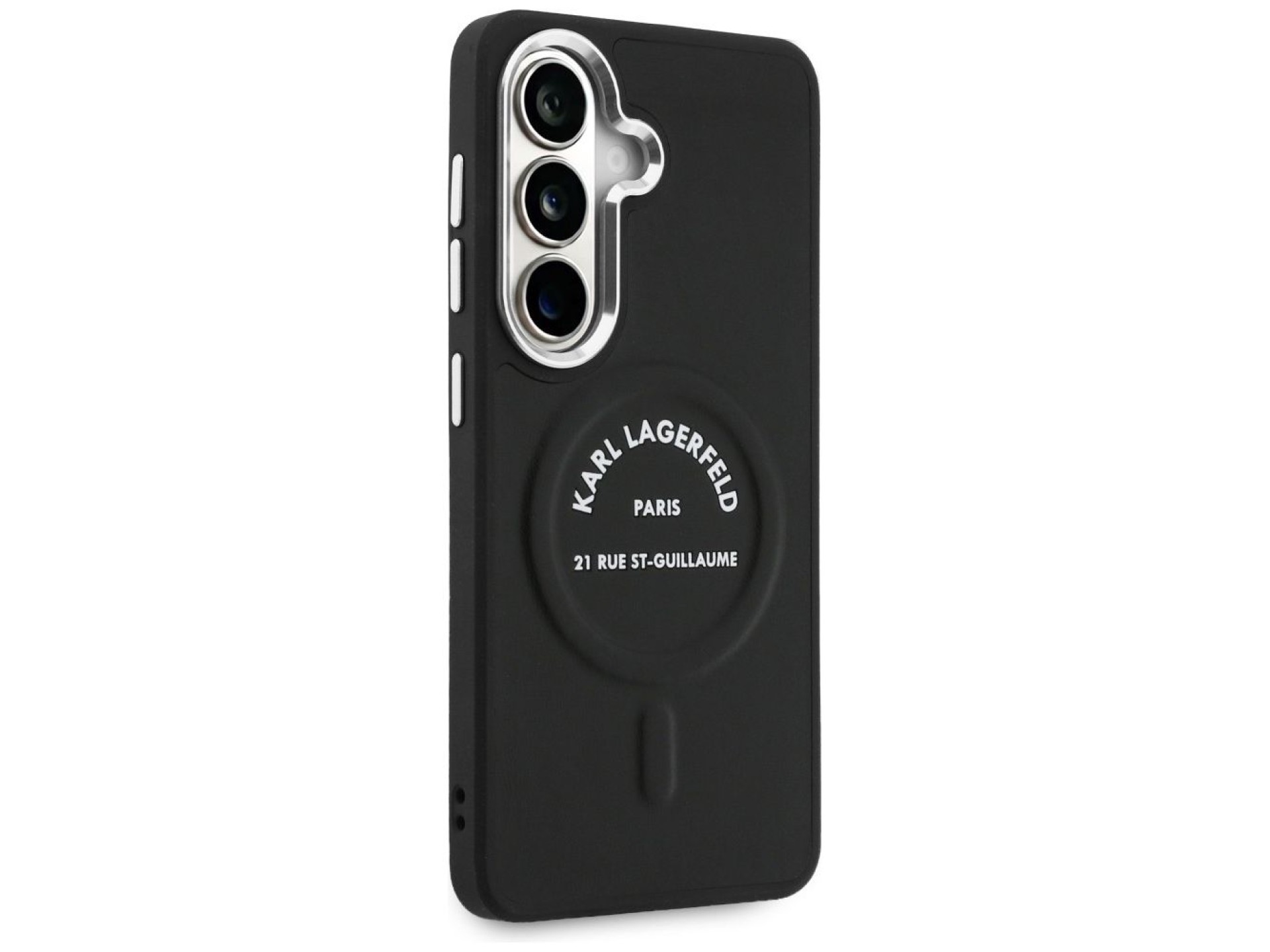 Capa MagSafe com logotipo RSG em relevo de Karl Lagerfeld para Samsung Galaxy S26+ - Preta