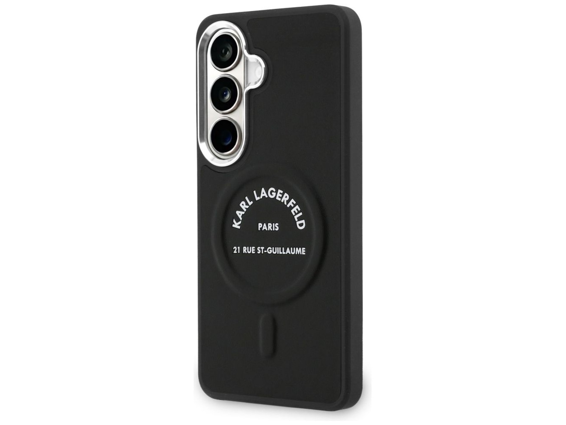 Capa MagSafe com logotipo RSG em relevo de Karl Lagerfeld para Samsung Galaxy S26+ - Preta