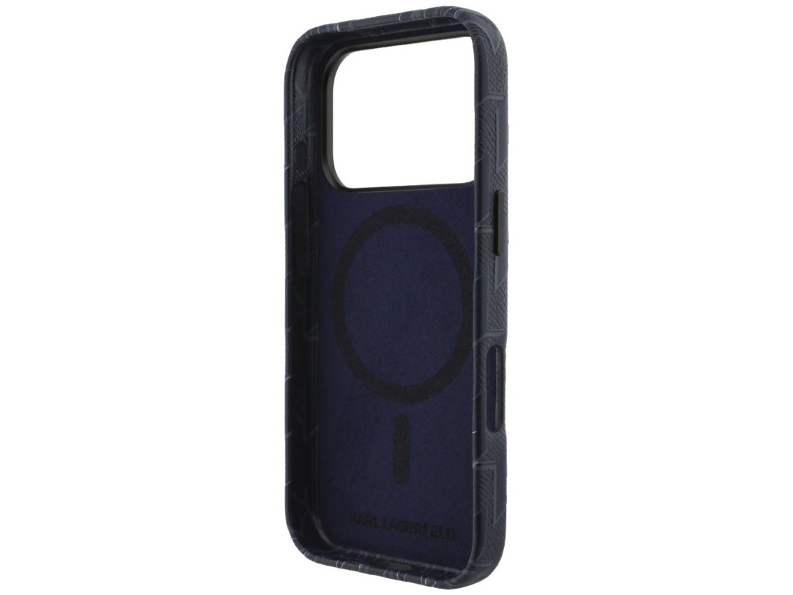 Capa MagSafe com o logotipo Monogram de Karl Lagerfeld para iPhone 17 Pro - Azul