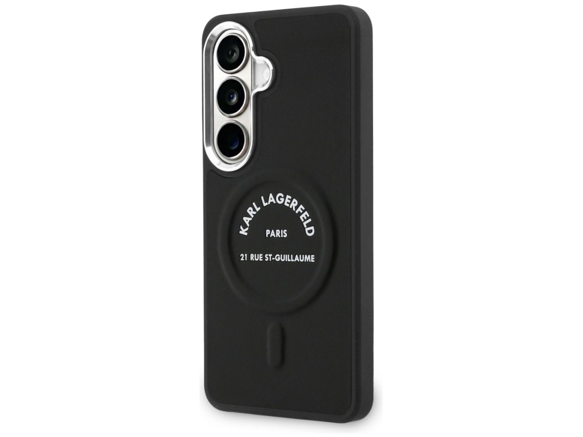 Capa MagSafe com logotipo RSG em relevo de Karl Lagerfeld para Samsung Galaxy S26+ - Preta