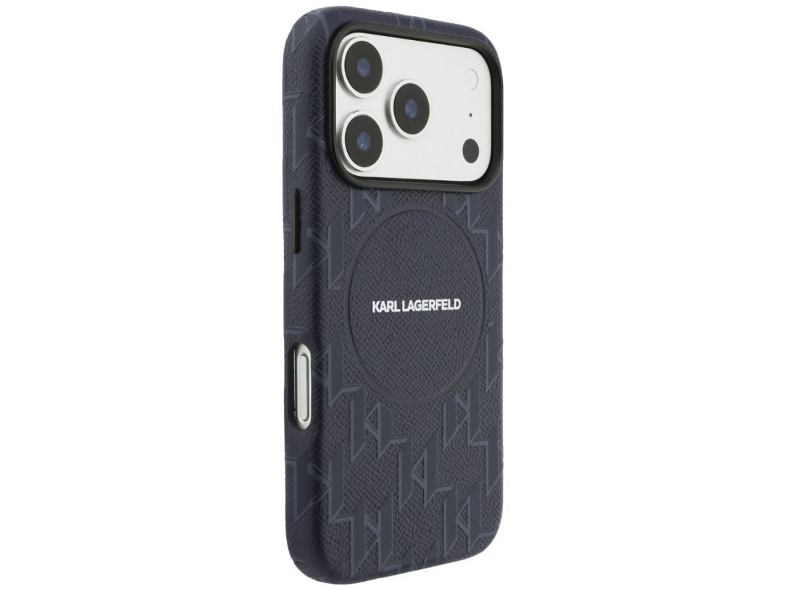 Karl Lagerfeld Monogram Logo MagSafe Case for iPhone 17 Pro Max - Blue