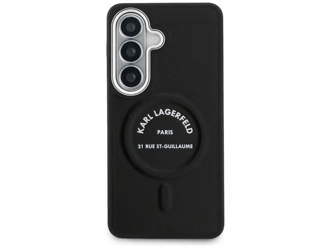 Capa MagSafe com logotipo RSG em relevo de Karl Lagerfeld para Samsung Galaxy S26+ - Preta