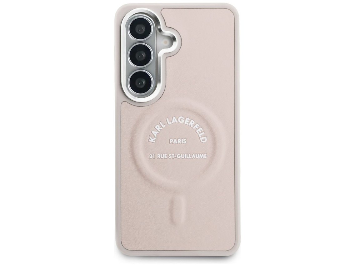 Karl Lagerfeld Embossed Ring RSG Logo MagSafe Case for Samsung Galaxy S26 - Pink