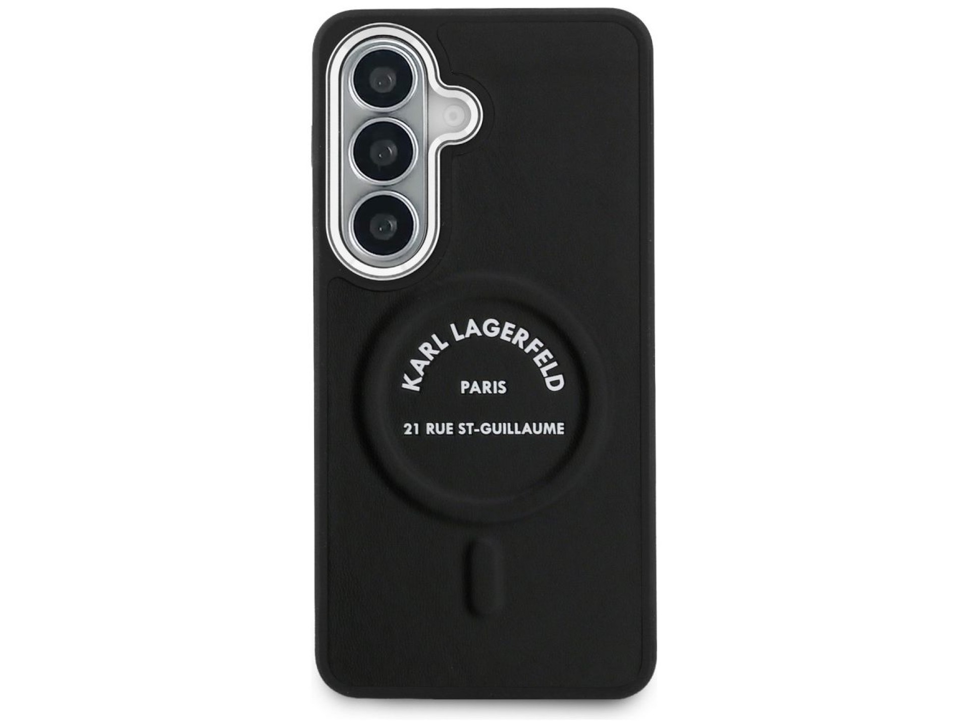 Capa MagSafe com logotipo RSG em relevo de Karl Lagerfeld para Samsung Galaxy S26+ - Preta