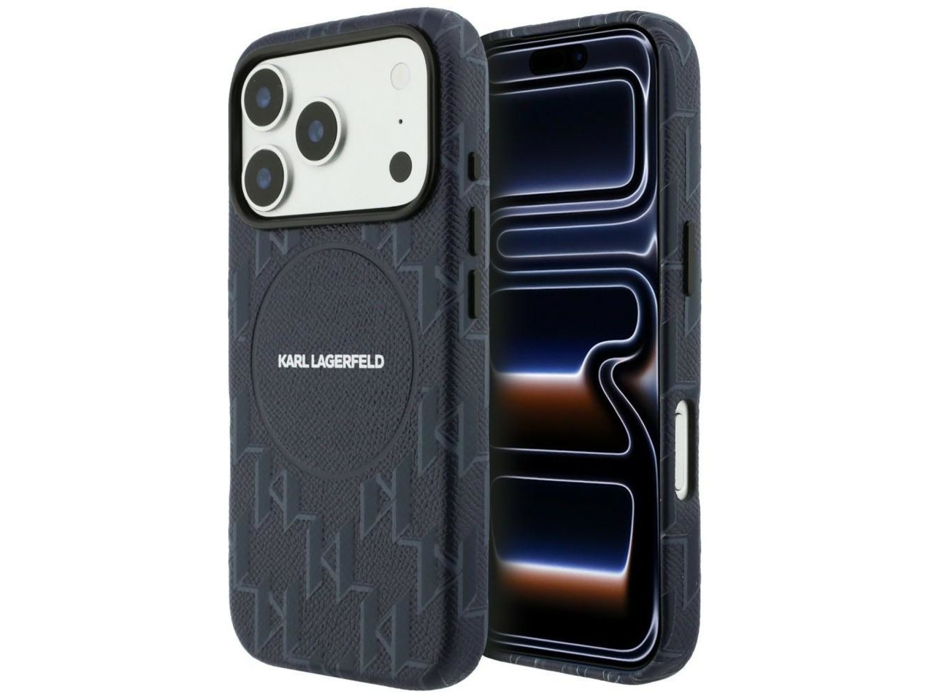 Karl Lagerfeld Monogram Logo MagSafe Case for iPhone 17 Pro Max - Blue