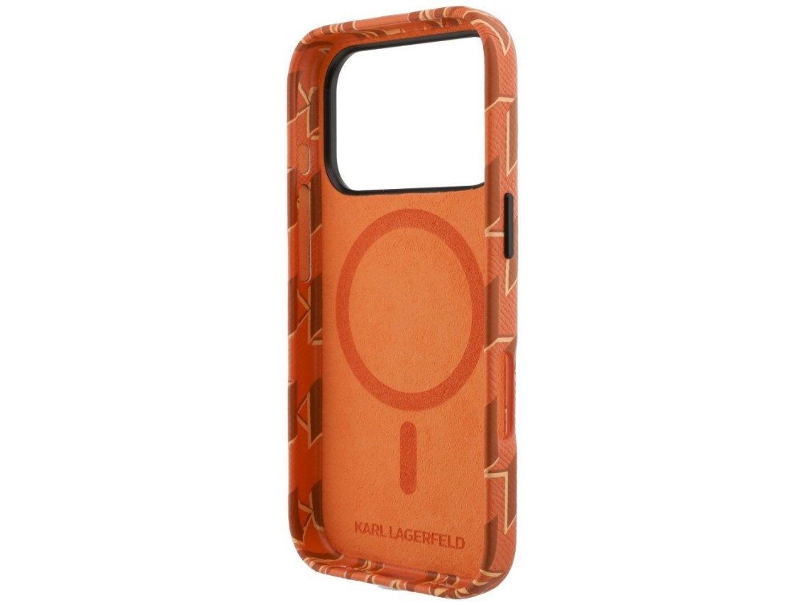 Funda MagSafe con monograma de Karl Lagerfeld para iPhone 17 Pro Max - Naranja
