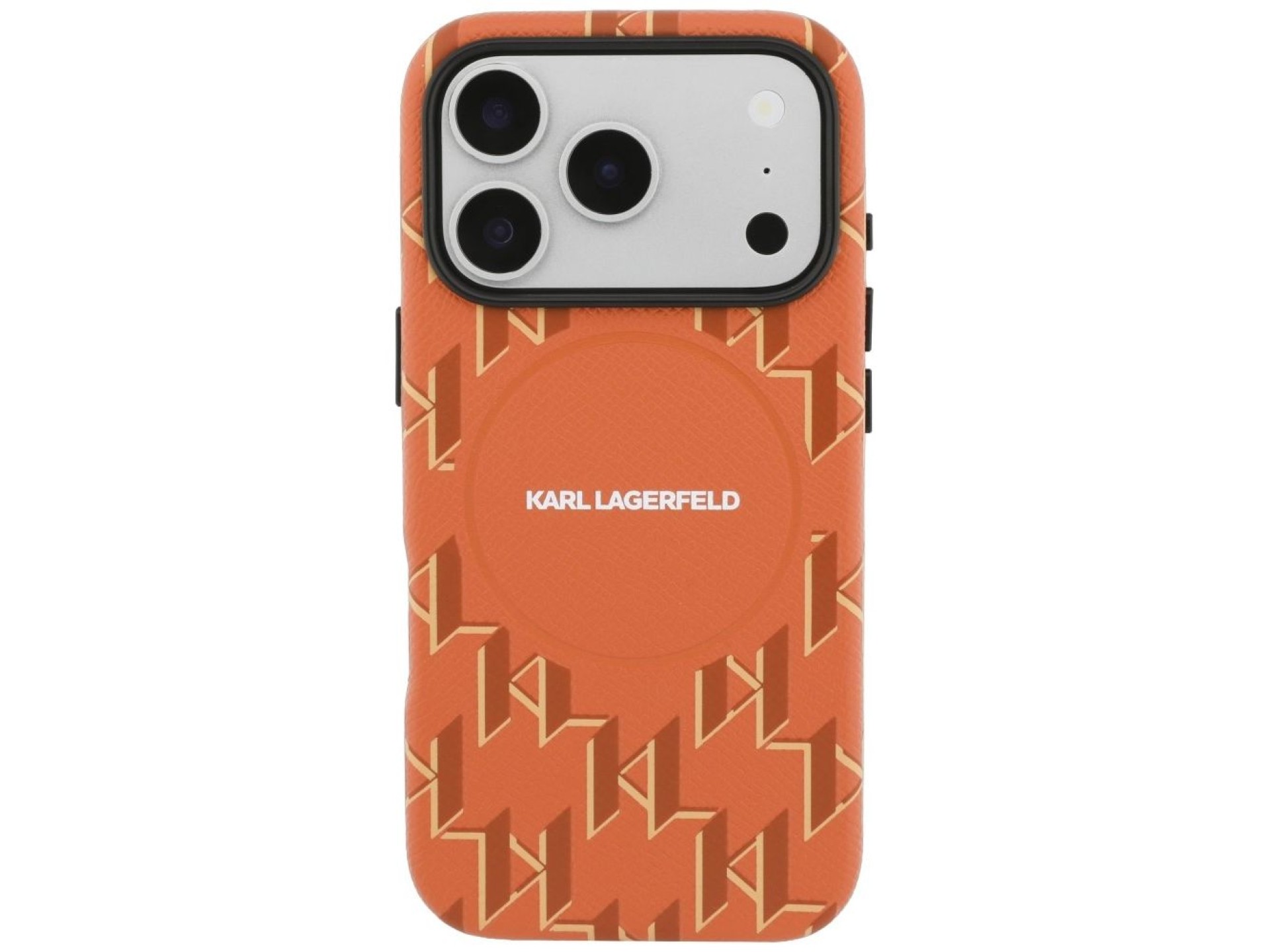 Capa MagSafe com o logotipo Monogram de Karl Lagerfeld para iPhone 17 Pro - Laranja