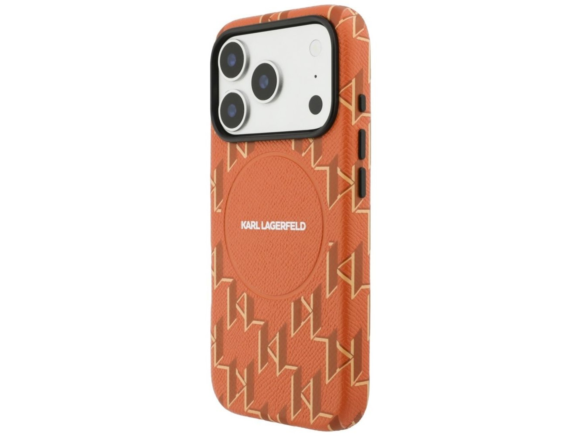 Funda MagSafe con monograma de Karl Lagerfeld para iPhone 17 Pro Max - Naranja