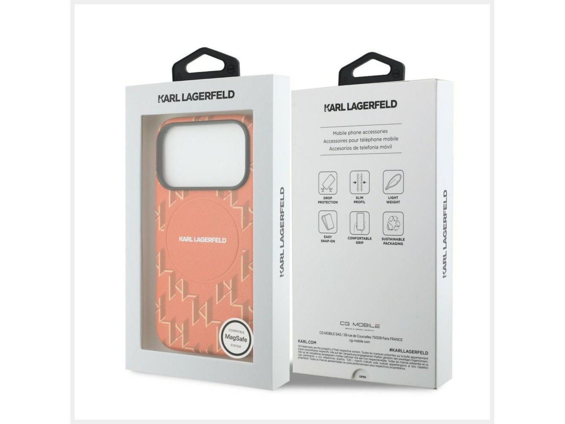 Capa MagSafe com o logotipo Monogram de Karl Lagerfeld para iPhone 17 Pro - Laranja